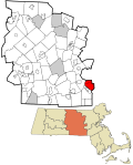 Worcester County Massachusetts incorporated and unincorporated areas Milford highlighted